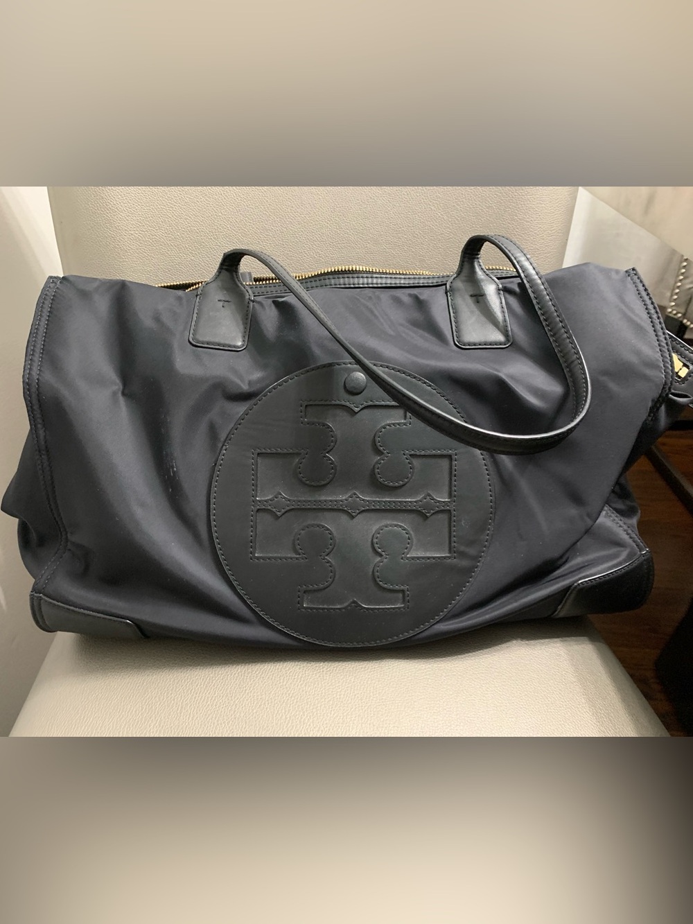 Tory Burch Black Nylon Diaper Bag Tote